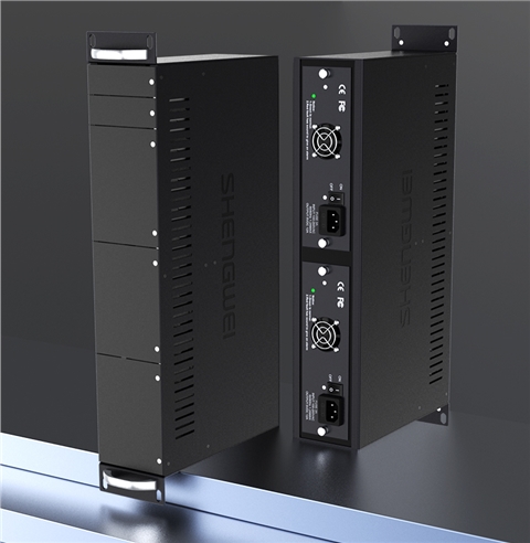 胜为SC-1014B 14槽光纤收发器专用机架单纤双纤光电转换器 双电源稳定供电19英寸2U 卡式收发器机架