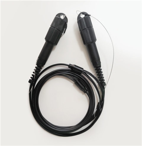 胜为室外野战铠装防水LC-LC单模/多模四芯光缆TPU外被（带防水接头） 3米