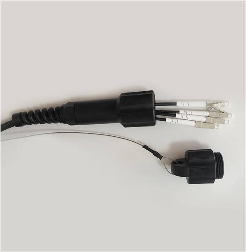 胜为室外野战铠装防水LC-LC单模/多模四芯光缆TPU外被（带防水接头） 3米