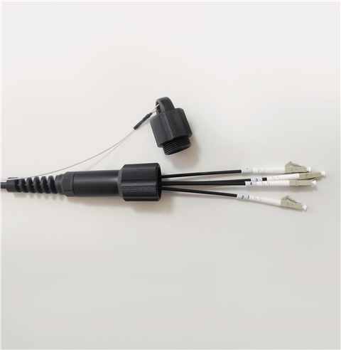 胜为室外野战铠装防水LC-LC单模/多模四芯光缆TPU外被（带防水接头） 3米