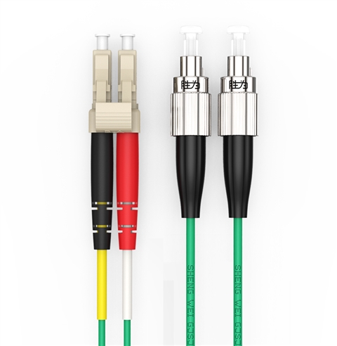 万兆铠装光纤跳线 LC-FC多模双芯5米 OM3室内抗拉尾纤缆