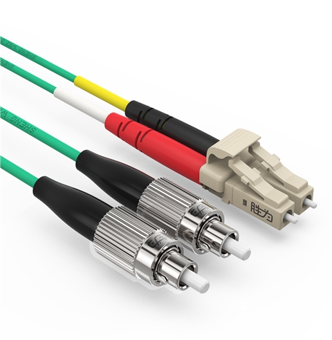 万兆铠装光纤跳线 LC-FC多模双芯5米 OM3室内抗拉尾纤缆