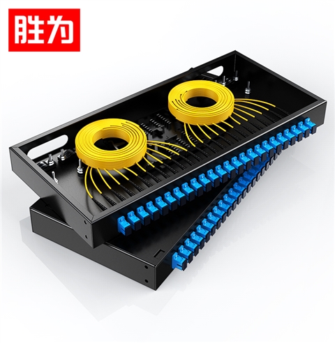 胜为 光纤终端盒 SC接口24口 单模满配 尾纤光缆熔接盒 黑FBO-1024S-S