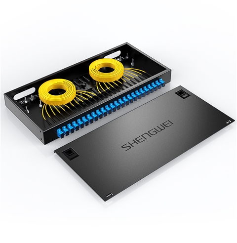 胜为 光纤终端盒 SC接口24口 单模满配 尾纤光缆熔接盒 黑FBO-1024S-S