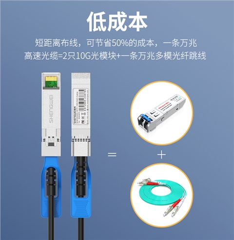 胜为XDAC0101高速电缆SFP28 DAC堆叠线万兆10G高速线缆 支持华为 思科 H3C 曙光 浪潮 中兴 1米