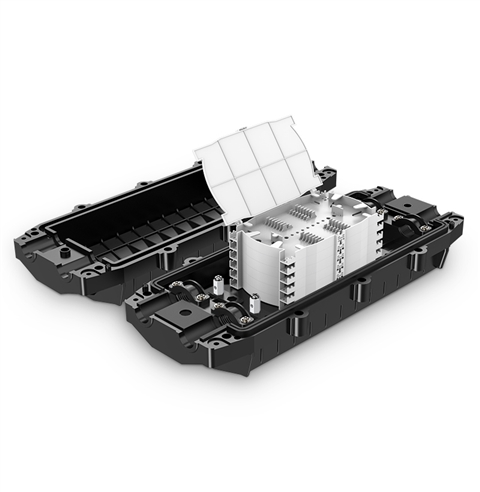 胜为XJXH-096B光纤接续包 高盖防水二进二出96芯光缆接续盒 环保PC材质架空防水地埋型接头包