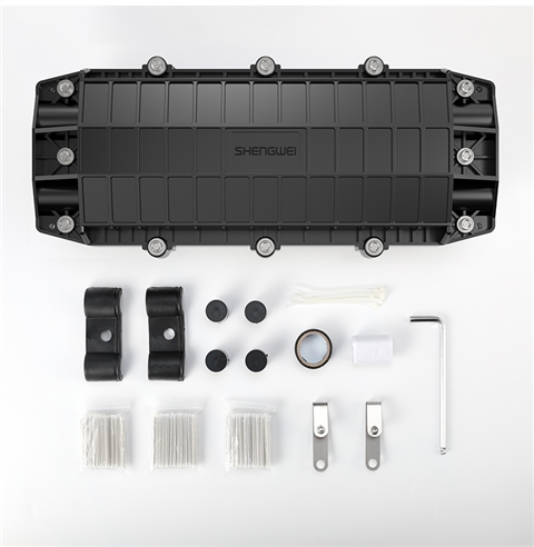 胜为XJXH-096B光纤接续包 高盖防水二进二出96芯光缆接续盒 环保PC材质架空防水地埋型接头包