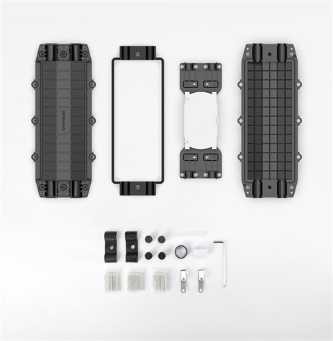 胜为XJXH-096B光纤接续包 高盖防水二进二出96芯光缆接续盒 环保PC材质架空防水地埋型接头包