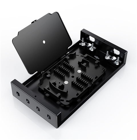 胜为 光纤终端盒 4口 单模空盒圆口 尾纤光缆熔接盒 黑