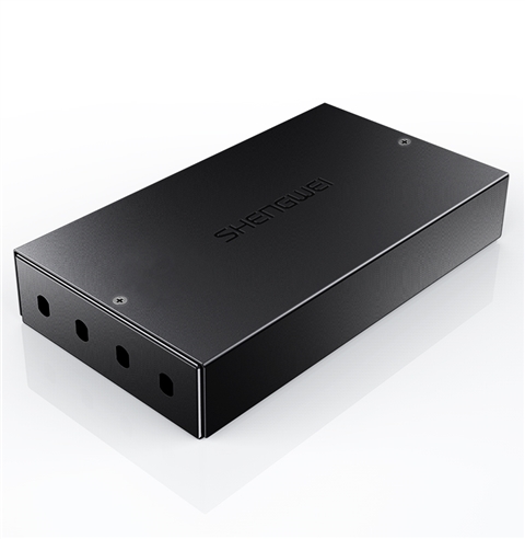 胜为 光纤终端盒 4口 单模空盒圆口 尾纤光缆熔接盒 黑