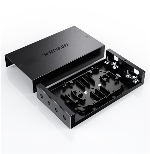 胜为 光纤终端盒 4口 单模空盒圆口 尾纤光缆熔接盒 黑