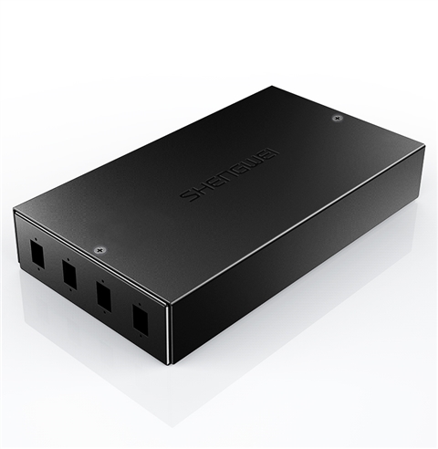 胜为 光纤终端盒 4口 单模空盒 尾纤光缆熔接盒方口 黑