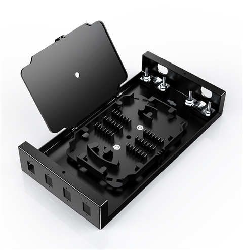 胜为 光纤终端盒 4口 单模空盒 尾纤光缆熔接盒方口 黑