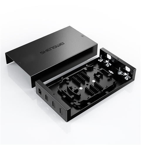 胜为 光纤终端盒 4口 单模空盒 尾纤光缆熔接盒方口 黑