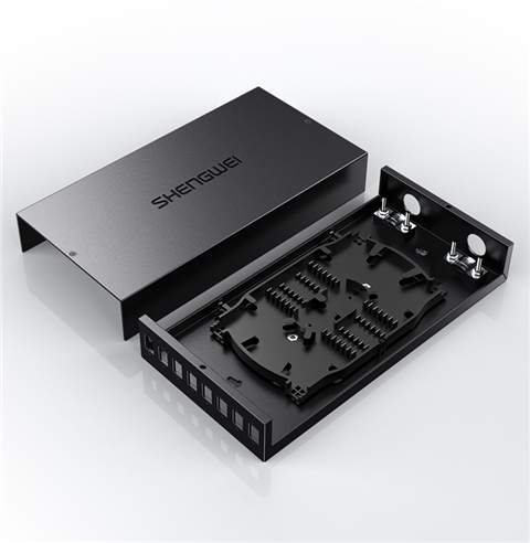 胜为 光纤终端盒 8口 单模空盒 尾纤光缆熔接盒方口 黑