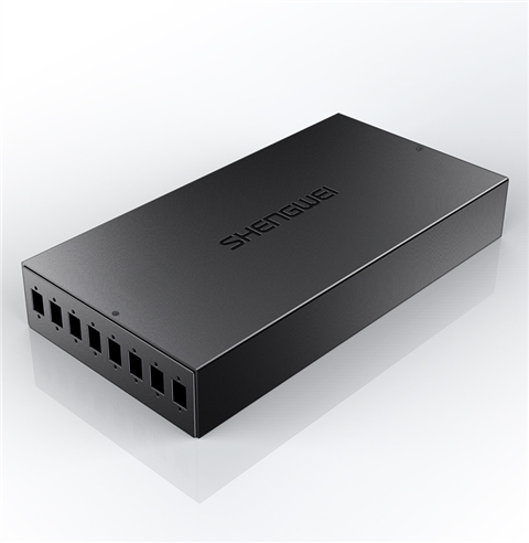 胜为 光纤终端盒 8口 单模空盒 尾纤光缆熔接盒方口 黑