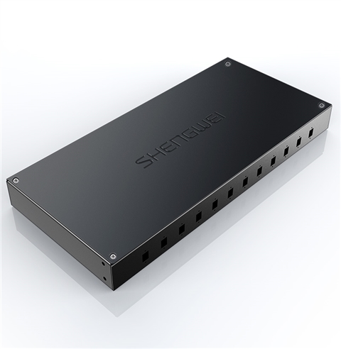 胜为 光纤终端盒 12口 单模空盒 尾纤光缆熔接盒方口 黑