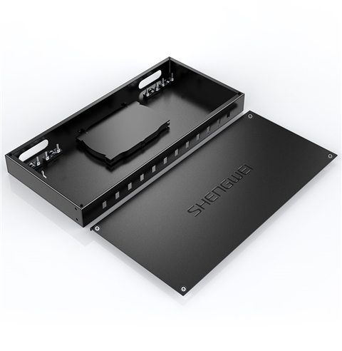 胜为 光纤终端盒 12口 单模空盒 尾纤光缆熔接盒方口 黑