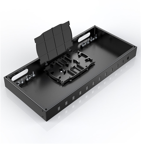 胜为 光纤终端盒 12口 单模空盒 尾纤光缆熔接盒方口 黑