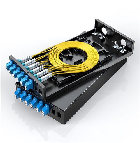 胜为 光纤终端盒 12口 单模满配 尾纤光缆熔接盒LC接口 黑FBO-1012L-S