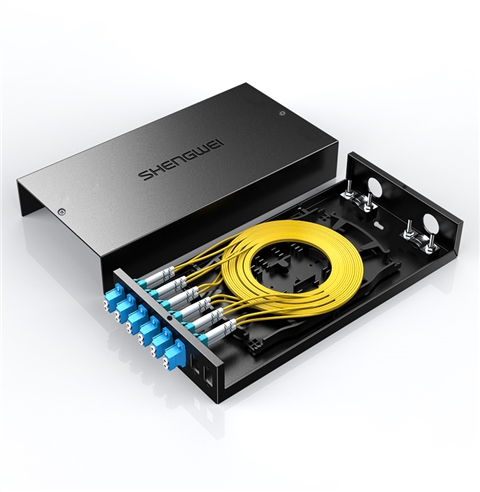 胜为 光纤终端盒 12口 单模满配 尾纤光缆熔接盒LC接口 黑FBO-1012L-S