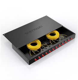 胜为 光纤终端盒 12口 单模满配 尾纤光缆熔接盒 FC接口 黑 FBO-1012F-S