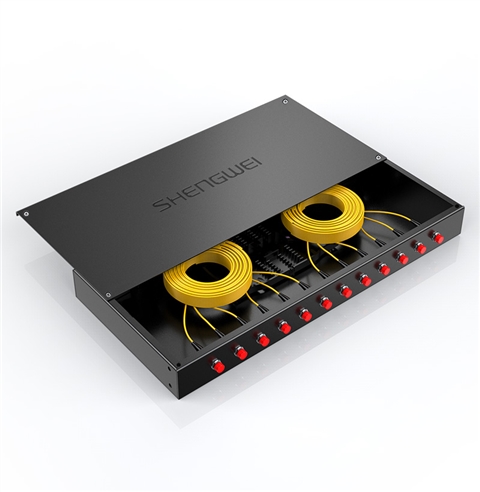 胜为 光纤终端盒 12口 单模满配 尾纤光缆熔接盒 FC接口 黑 FBO-1012F-S