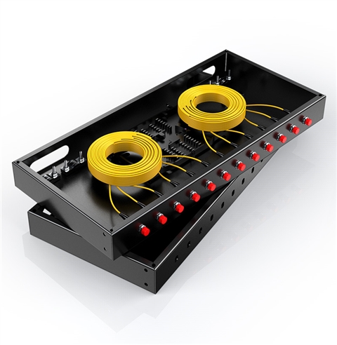 胜为 光纤终端盒 12口 单模满配 尾纤光缆熔接盒 FC接口 黑 FBO-1012F-S