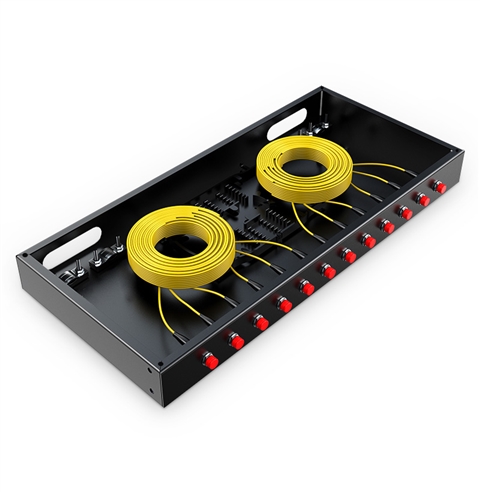 胜为 光纤终端盒 12口 单模满配 尾纤光缆熔接盒 FC接口 黑 FBO-1012F-S