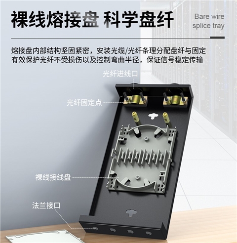 胜为4口方口空盘光纤终端盒 单模多模通用空盒 尾纤光缆熔接盒方口 FBO-104F