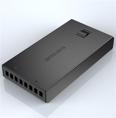 胜为8口光纤终端盒空盒 单多模通用带熔纤盘方口光缆终端盒 FBO-108F