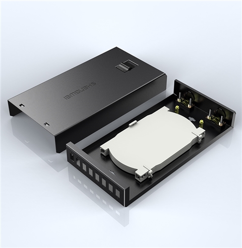 胜为8口光纤终端盒空盒 单多模通用带熔纤盘方口光缆终端盒 FBO-108F