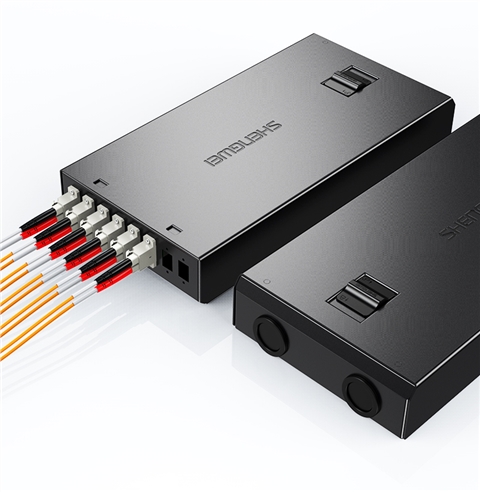 胜为12芯光纤终端盒 6口LC多模62.5/125满配带尾纤法兰 FBO-112L-M