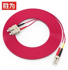 铠装光纤跳线LC-SC多模双芯5米 防鼠咬室内抗拉尾纤缆