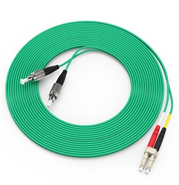 万兆铠装光纤跳线 LC-FC多模双芯5米 OM3室内抗拉尾纤缆