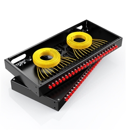 胜为 光纤终端盒 24口 单模满配 尾纤光缆熔接盒 FC接口 黑 FBO-1024F-S